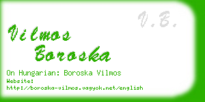vilmos boroska business card